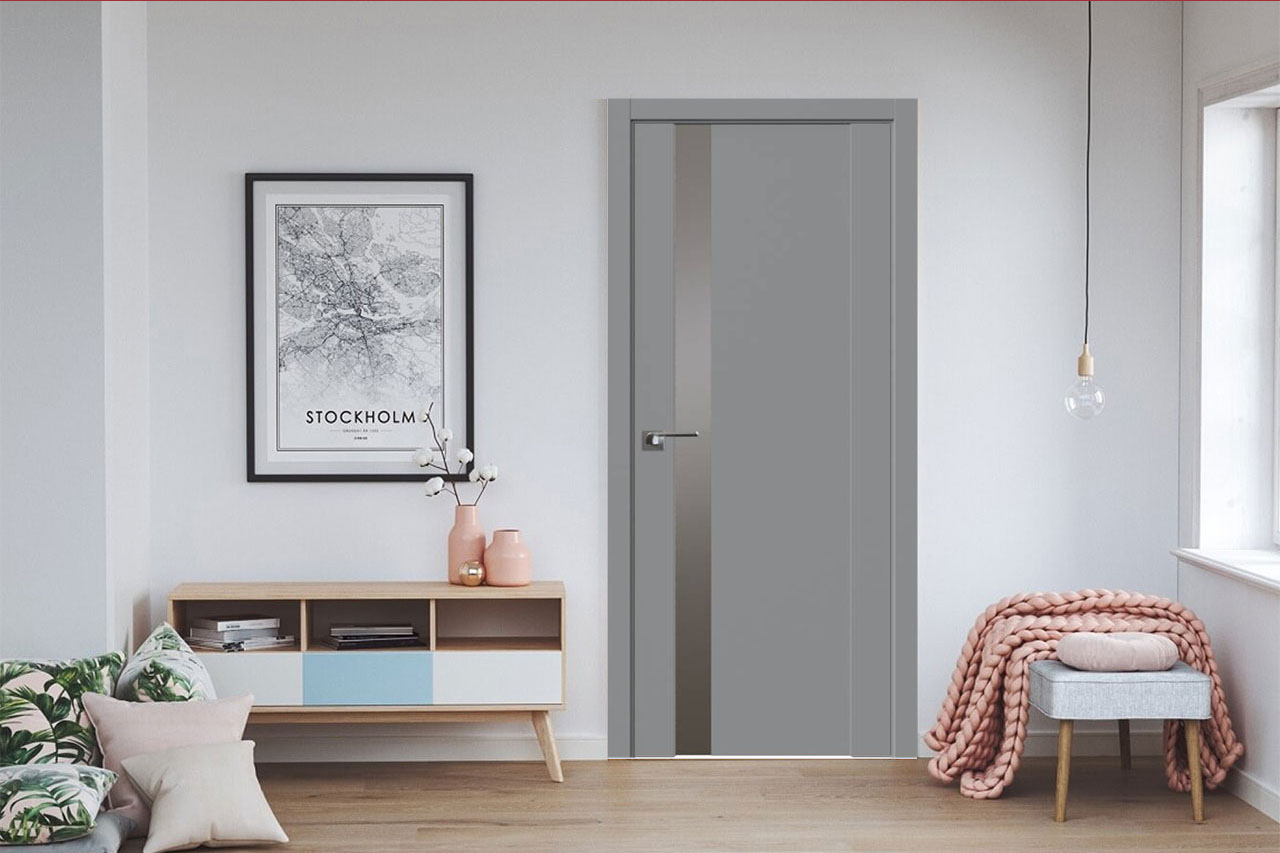 міжкімнатні двері VM-62 UV-lack Light grey дверний бум - 1